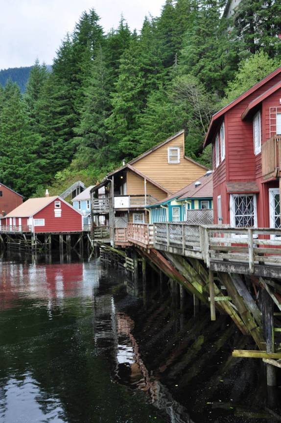 Creek Street, a mais famosa rua de Ketchikan, no sudeste do Alaska